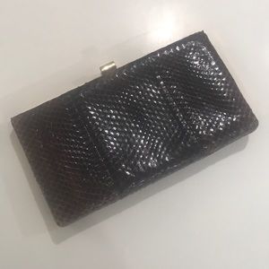 Brown clutch purse gold vintage